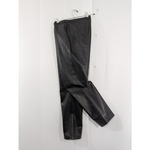 NWOT! CLIFFORD & WILLS! BLACK GENUINE LEATHER HIGH WAIST STRAIGHT PANTS! SZ 12 - Picture 7 of 10